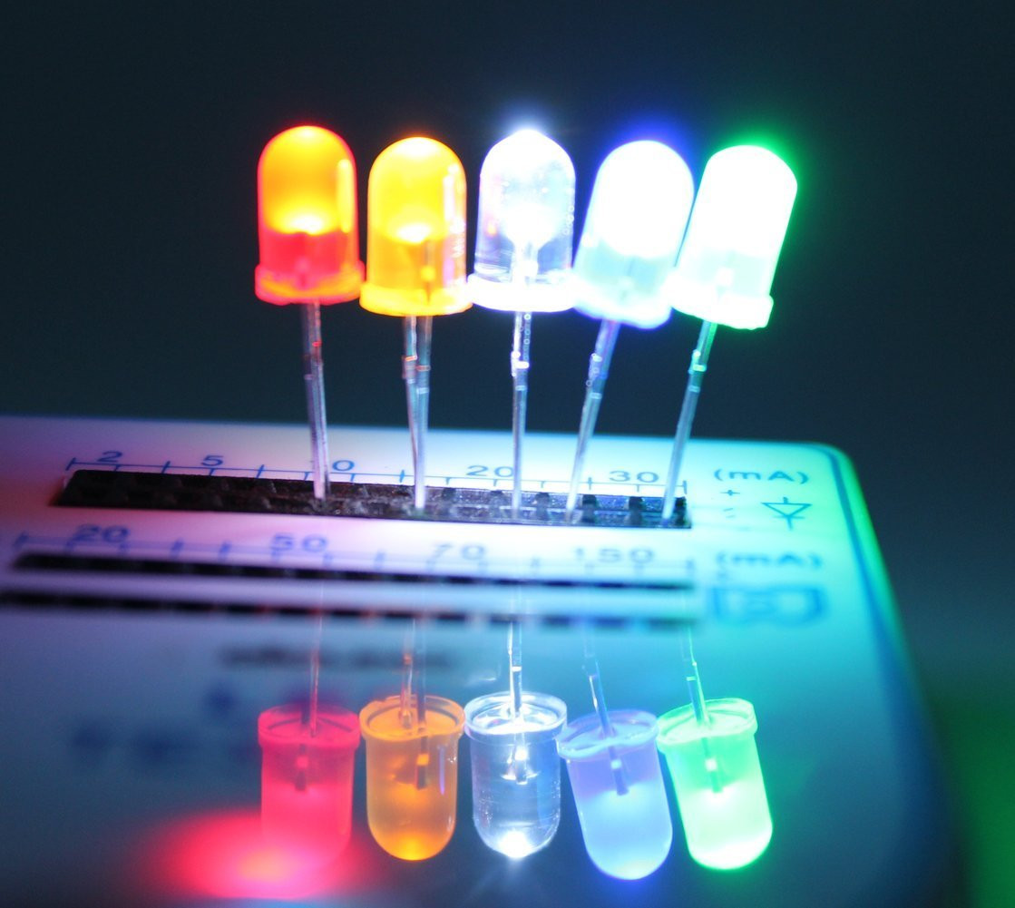 Dicuno 450Pcs 5Mm LED Diode, LED Light Kit Box 5 Colors, Mini LED Assorted Kit 5