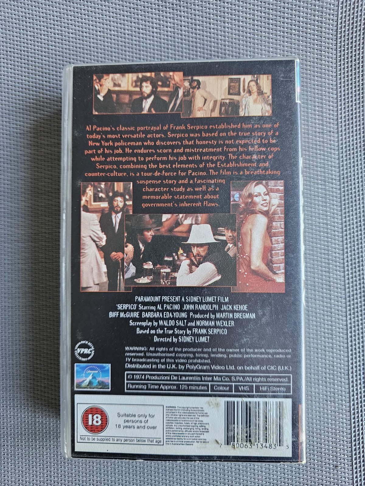 Serpico VHS PAL Video Al Pacino Paramount