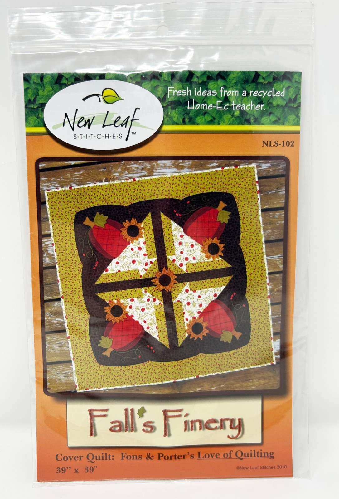 New Leaf Stitches Fall's Finery Quilt Pattern NLS-102 39x39" 2010