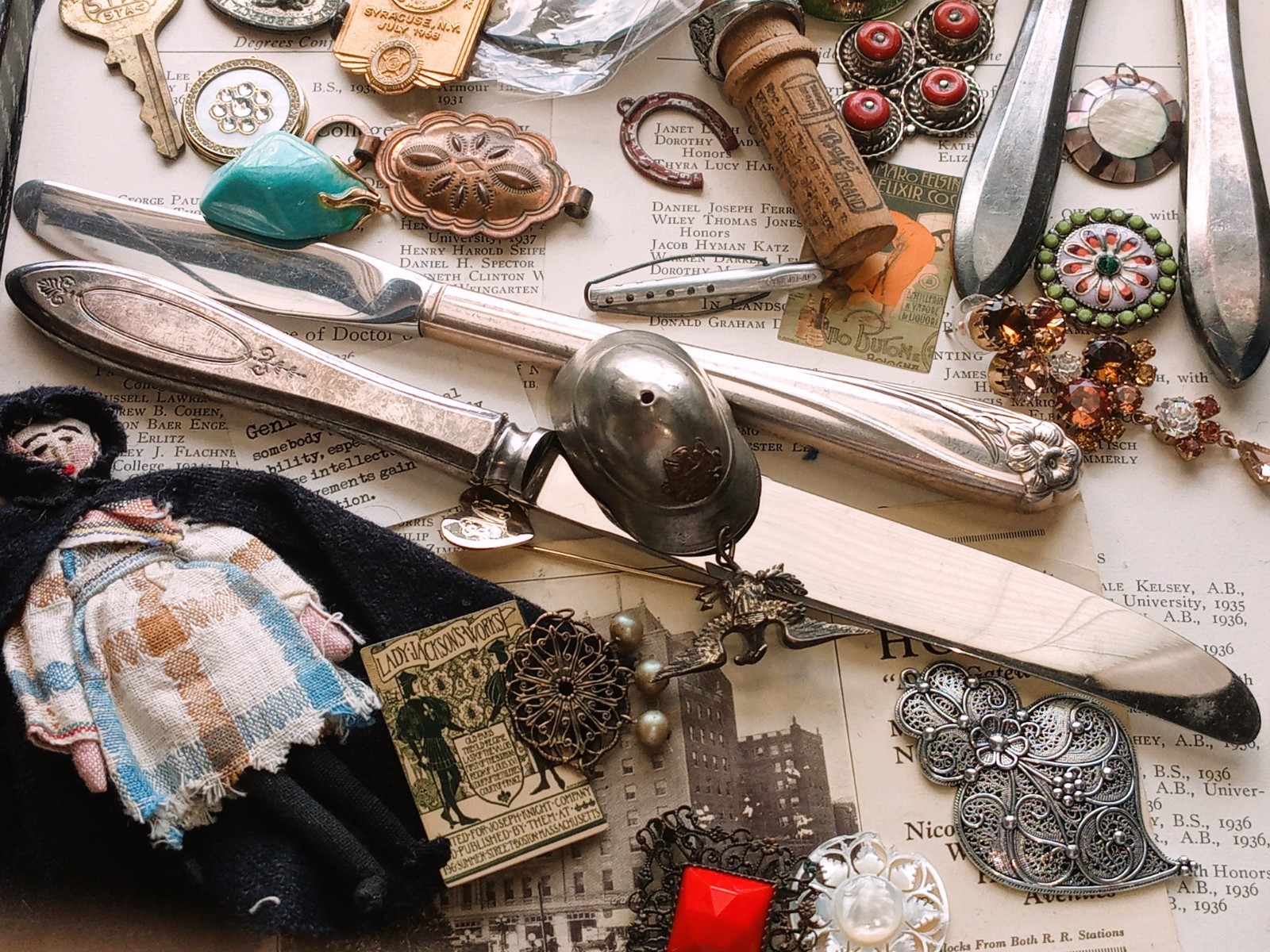 Old Vtg. Collectible "FOUND OBJECTS" Eclectic Oddities Lot SUMMER SALE FREE SHIP