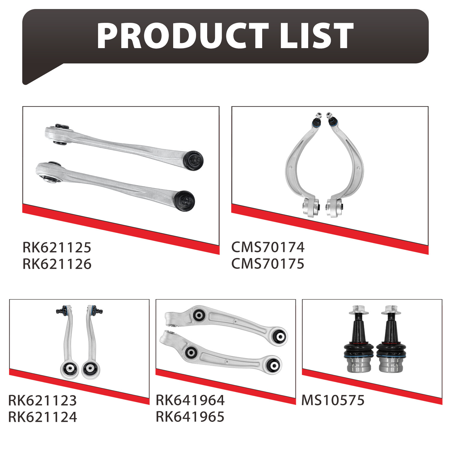 10pc Front Upper Control Arms Kit For 2012-2018 Audi A6 A7 Quattro RS7 S6