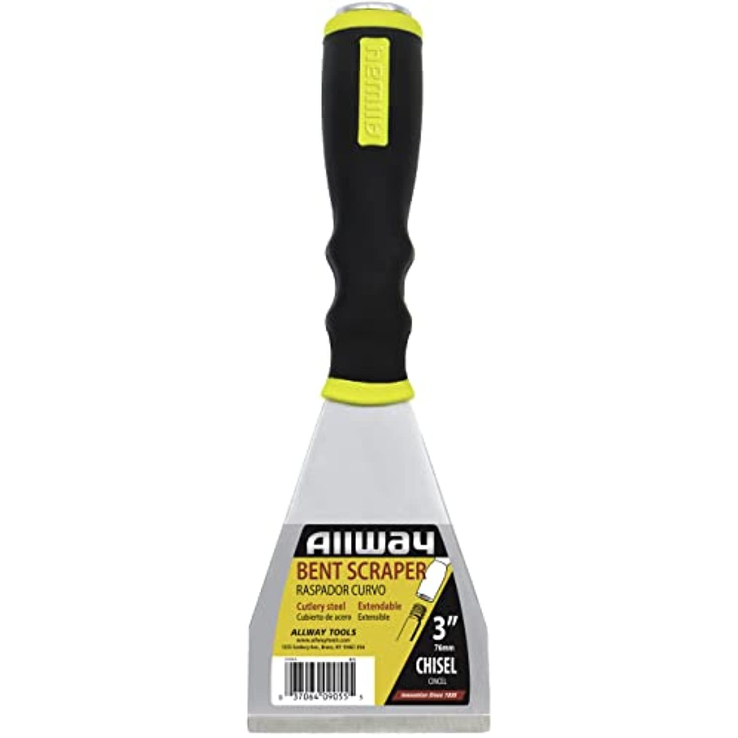 ALLWAY BS3 Soft-Grip Bent Heavy Duty Scraper with Pole Socket and Hammer End