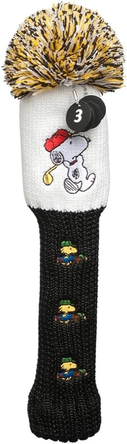 Golf Head Cover for Fairwaywood PEANUTS Snoopy & Woodstock Knit Uplark