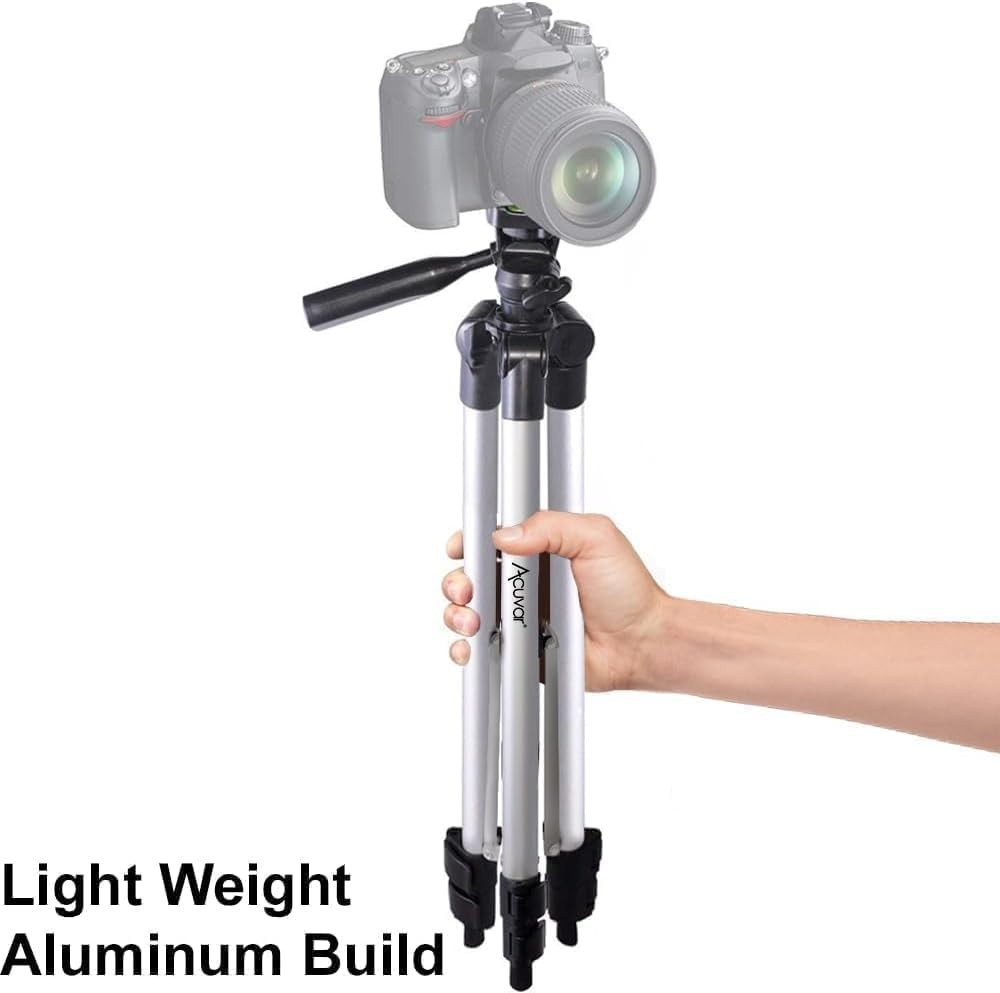 Adjustable 50-Inch Tripod for Smooth Pan & Tilt, Ideal for Content Creation