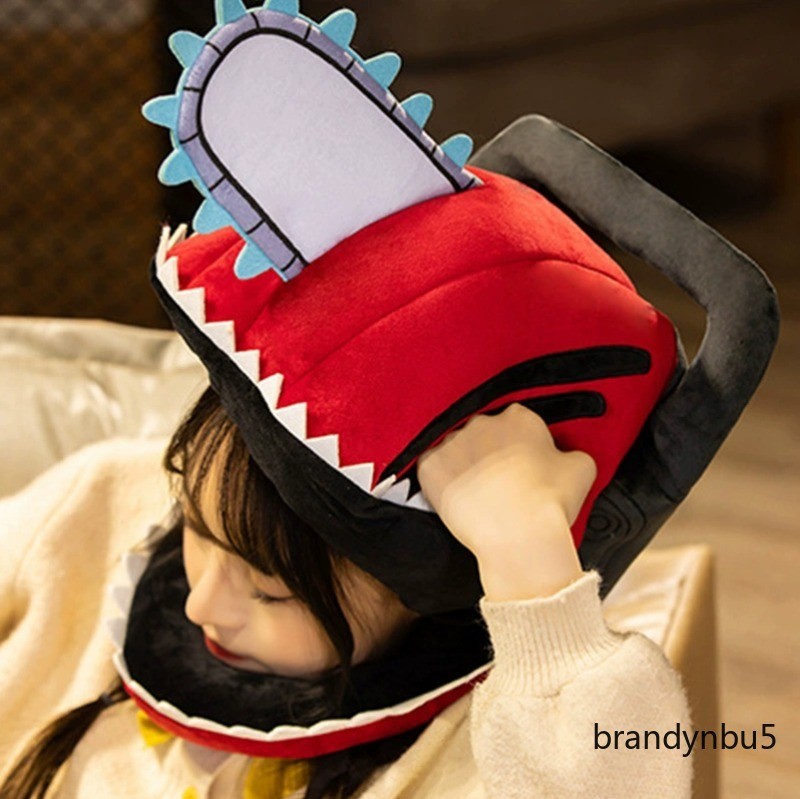 Anime Chainsaw Man Cosplay Theme Plush Headgear Funny Performance Prop Hat