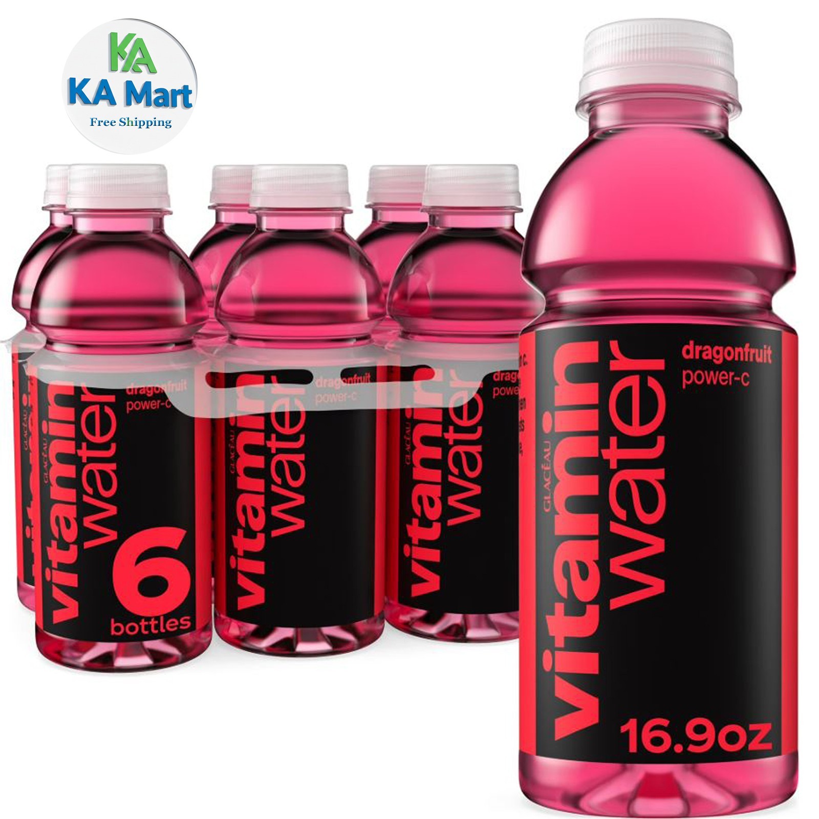 Vitaminwater Power-C Dragonfruit Flavored Water Beverage, 16.9 fl oz, 6 Pack Bot