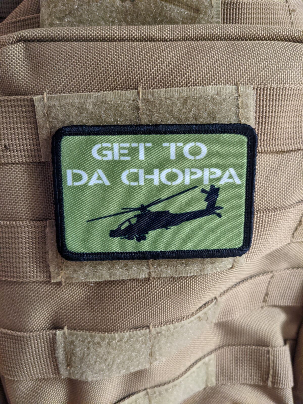 Get to da choppa 2"x3" hook and loop tactical morale patch edc
