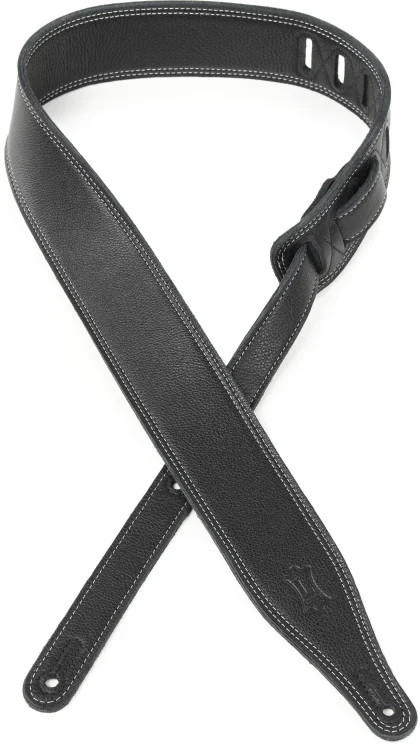 Levy's M17SSL 2.5 inch Triple-layer Garment Leather Guitar Strap - Black,