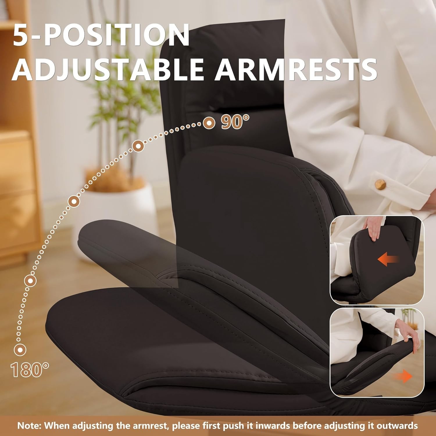 Criss Cross Chair with Flip-Up Arms & Swivel Wheels, Vanity Chair with Adjust...