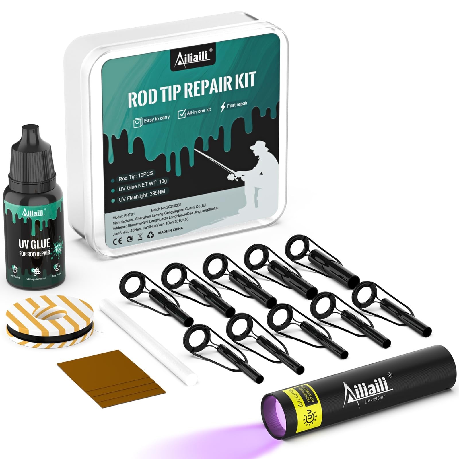 Fishing Rod Tip Repair Kit, Complete Supplies for Fishing Pole Tip Replacemen...