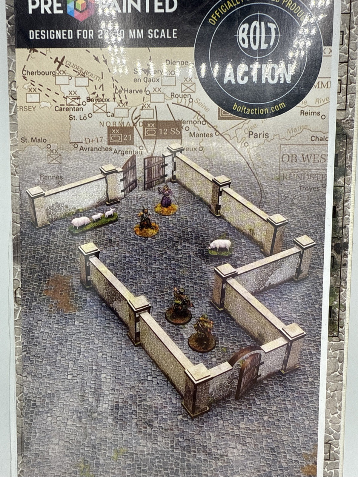 Micro Art Studio: Pre Painted WWII Normandy Stone Wall High