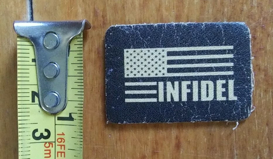 MINI ~ Infidel USA Flag Leather Biker Patch ~ Made in USA