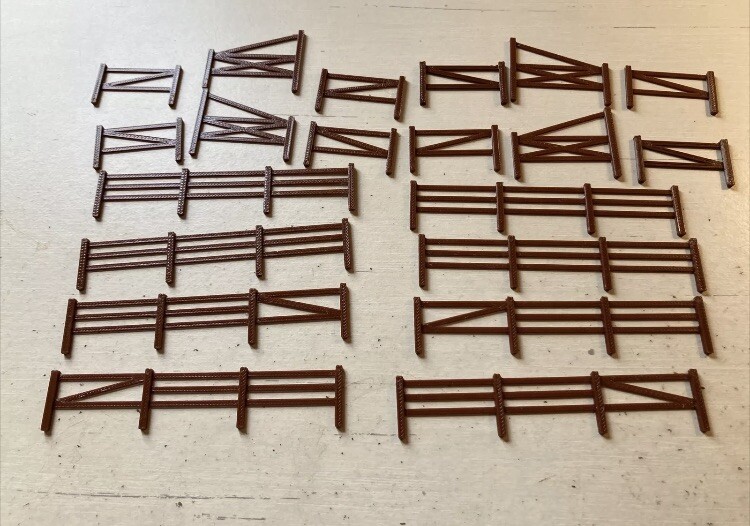 ho scale farm fencing model train display Brown High Quality Fence Wood Look