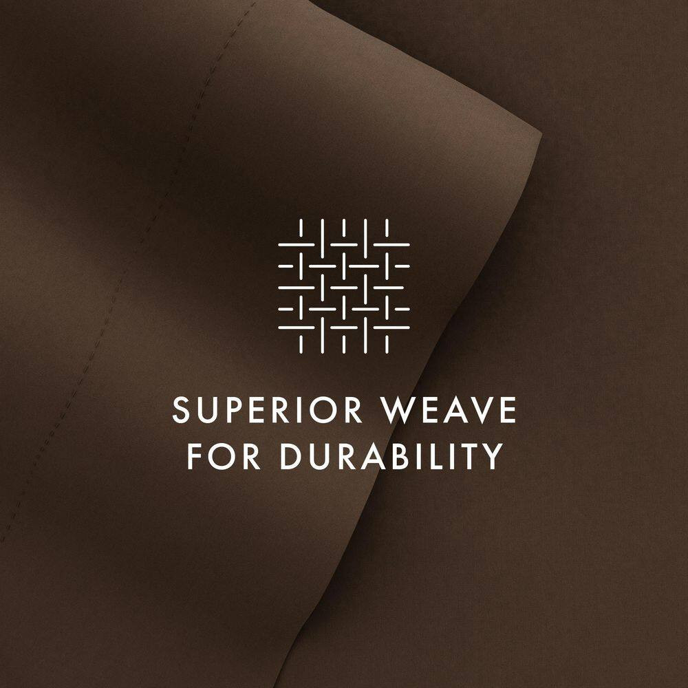 6-Piece Chocolate Solid Microfiber Queen Sheet Set Free Shipping New