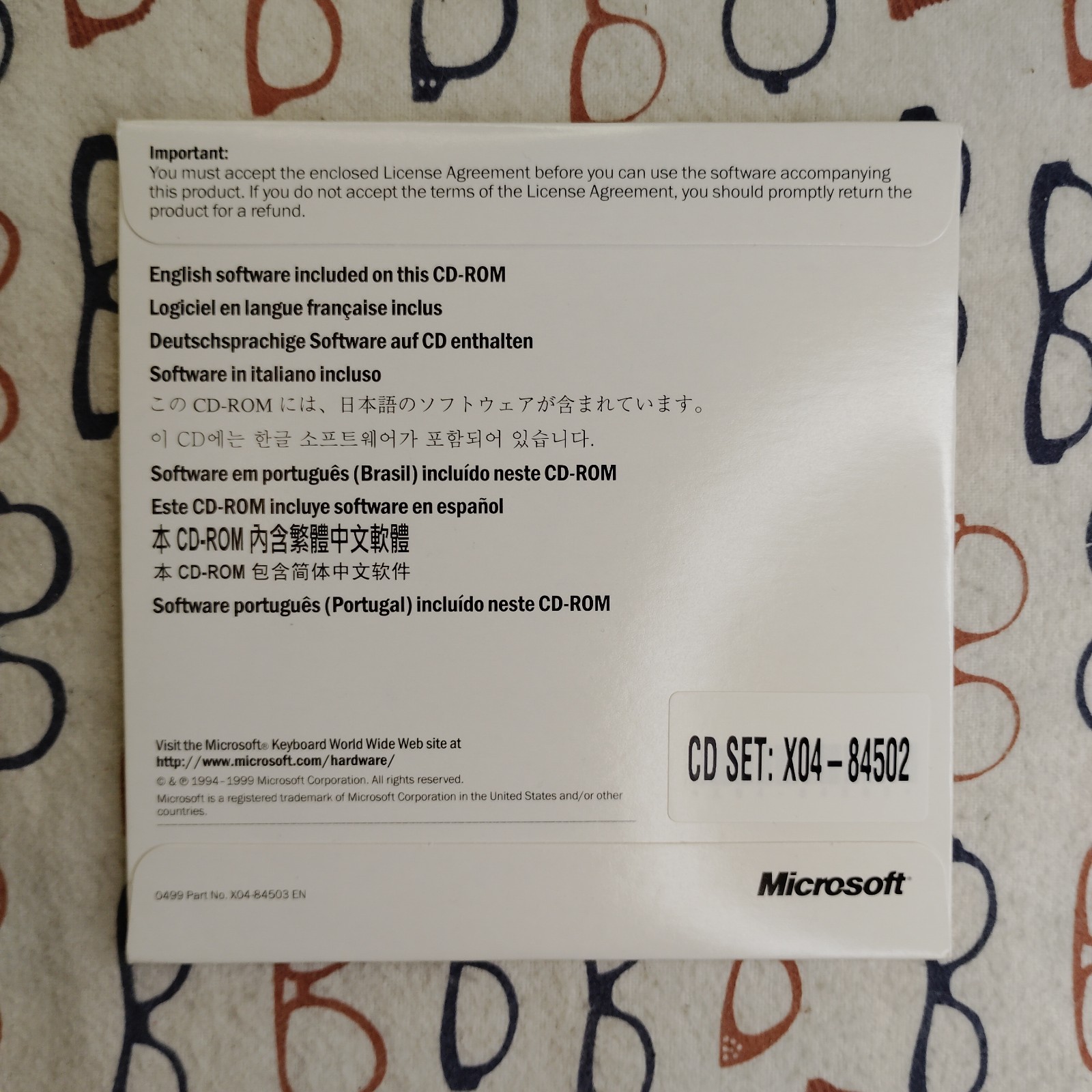 Microsoft IntelliType Pro Keyboard Software 1999 Windows 95/98