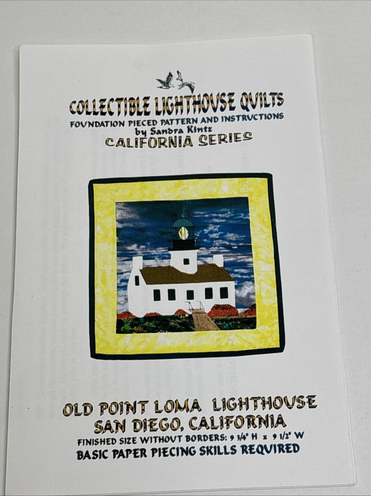 Old Point Loma Lighthouse San Diego California Pieced Quilt Pattern