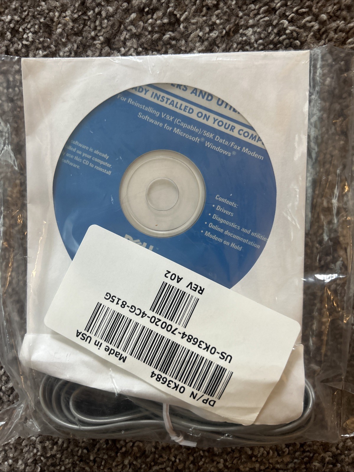 Dell Drivers & Utilities Reinstalling V.9X / 56K Data / Fax Modem - CD ONLY