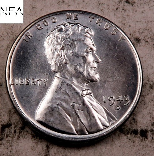 1943-D Steel Lincoln Wheat Penny Cent ~ Gem BU