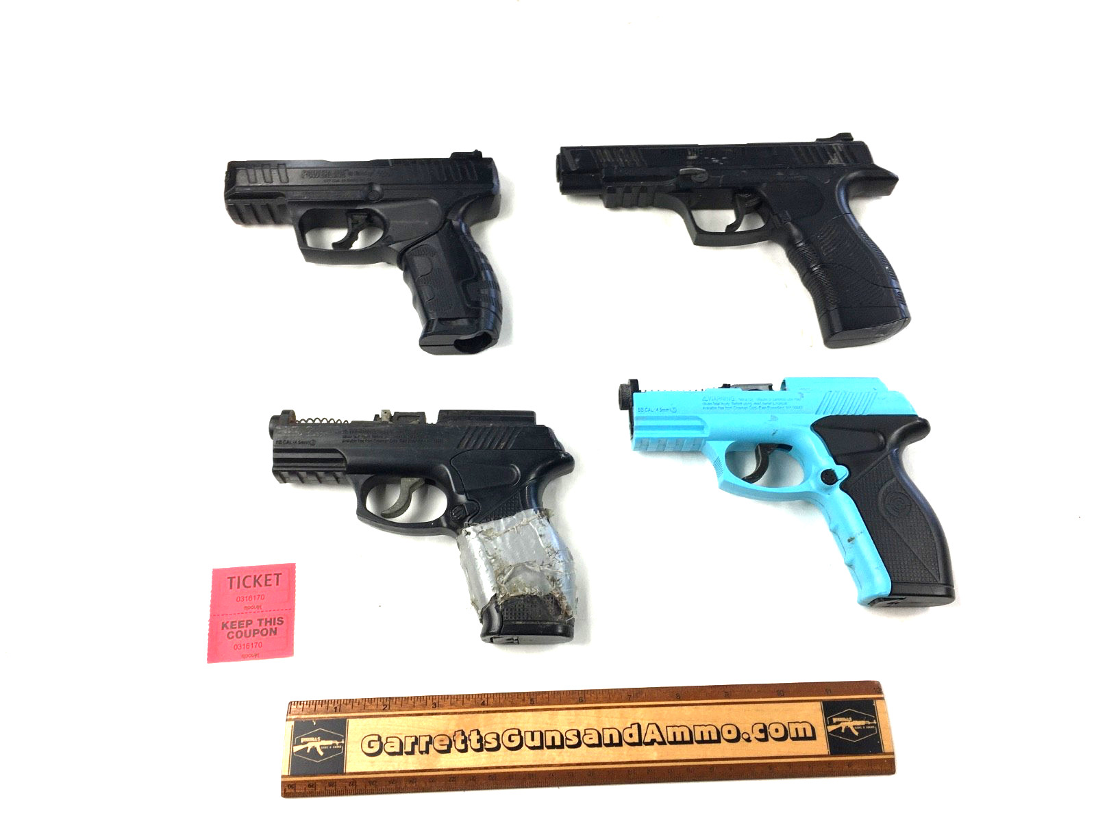 Lot of 4 BB pellet pistols .177 cal  Co2 Parts or Repair Daisy Crosman 316170