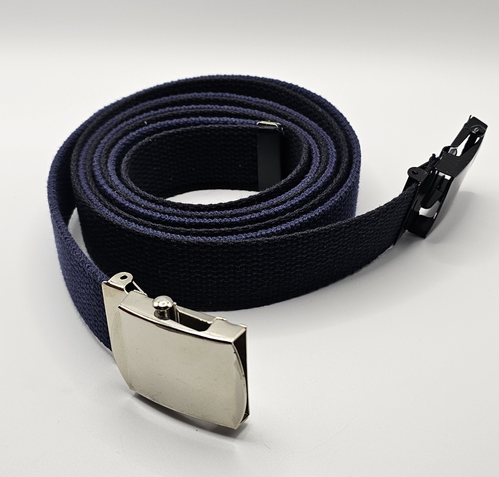 Lot 2 Navy Blue & Black Web Belt Big Men's 44" Adjustable Ratchet Track Slide US