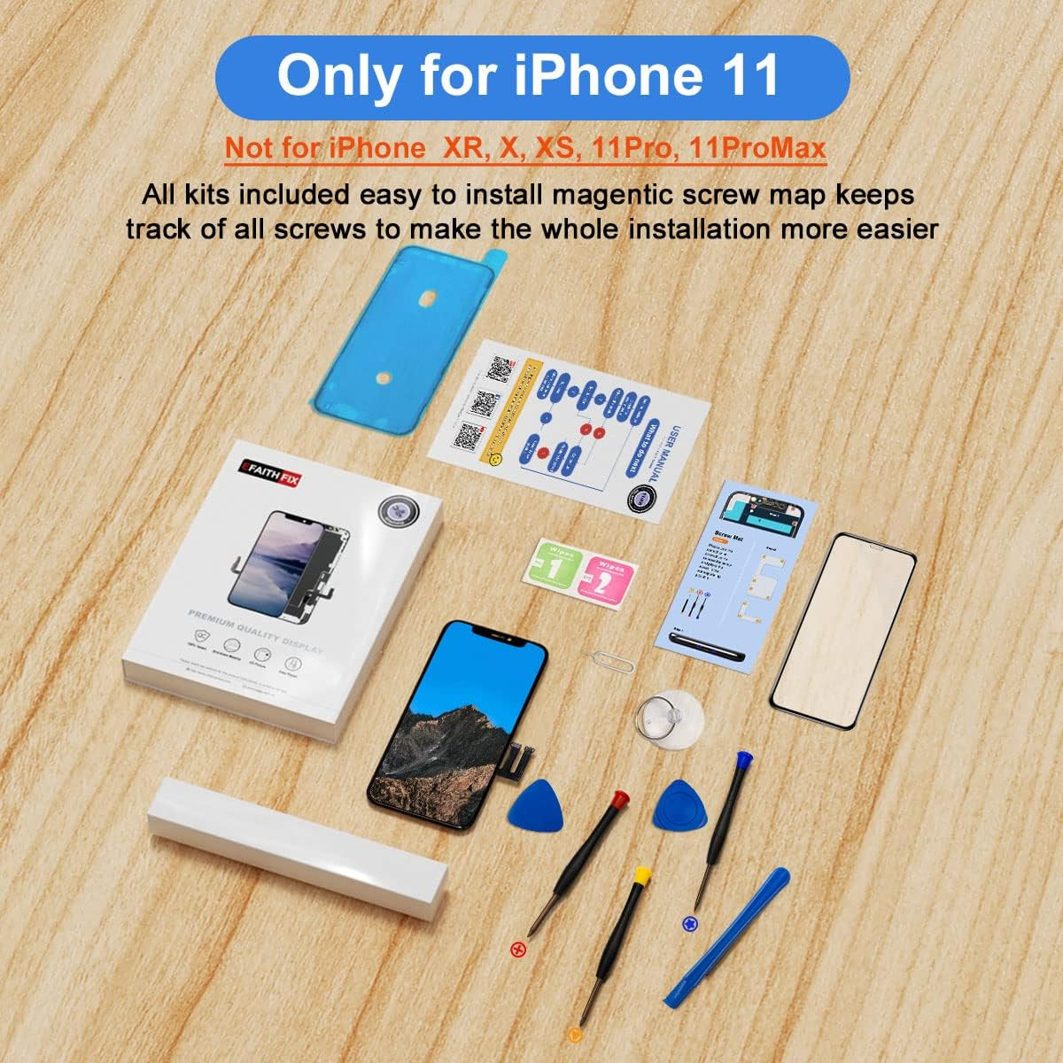 for Iphone 11 LCD Screen Replacement 6.1 Inch Frame Assembly LCD Display and 3D