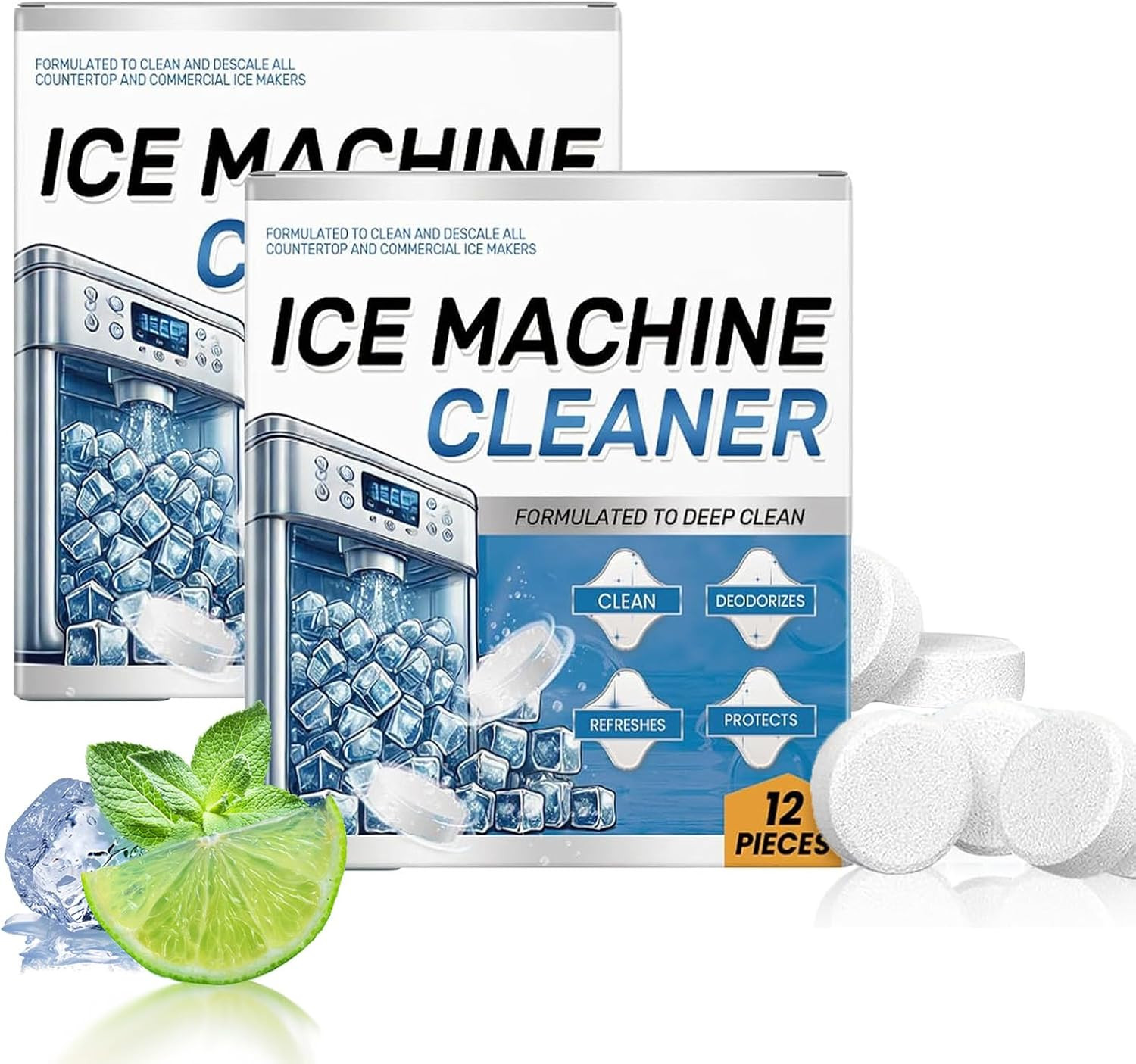 Ice Machine Cleaner Maker Descaler - 24 Ice Maker Cleaner Tablets, Compatible...