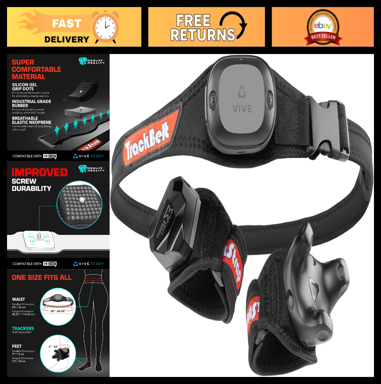 VR Full Body Tracking Straps for Vive Tracker 3.0 & 2.0 - Ultimate VRChat Access