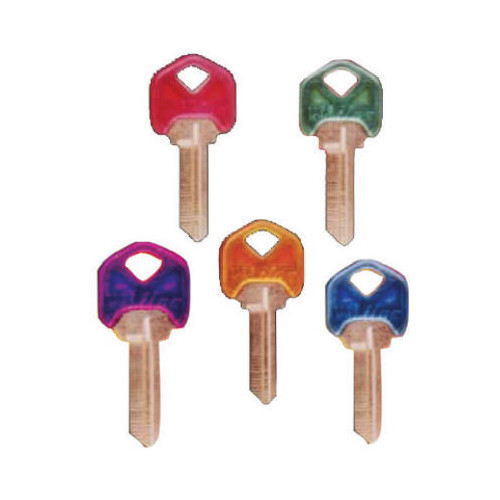 Ilco KW1-PC-ASSORTED Key Blank, Kwikset Cool Color, Plastic Head - Quantity 5