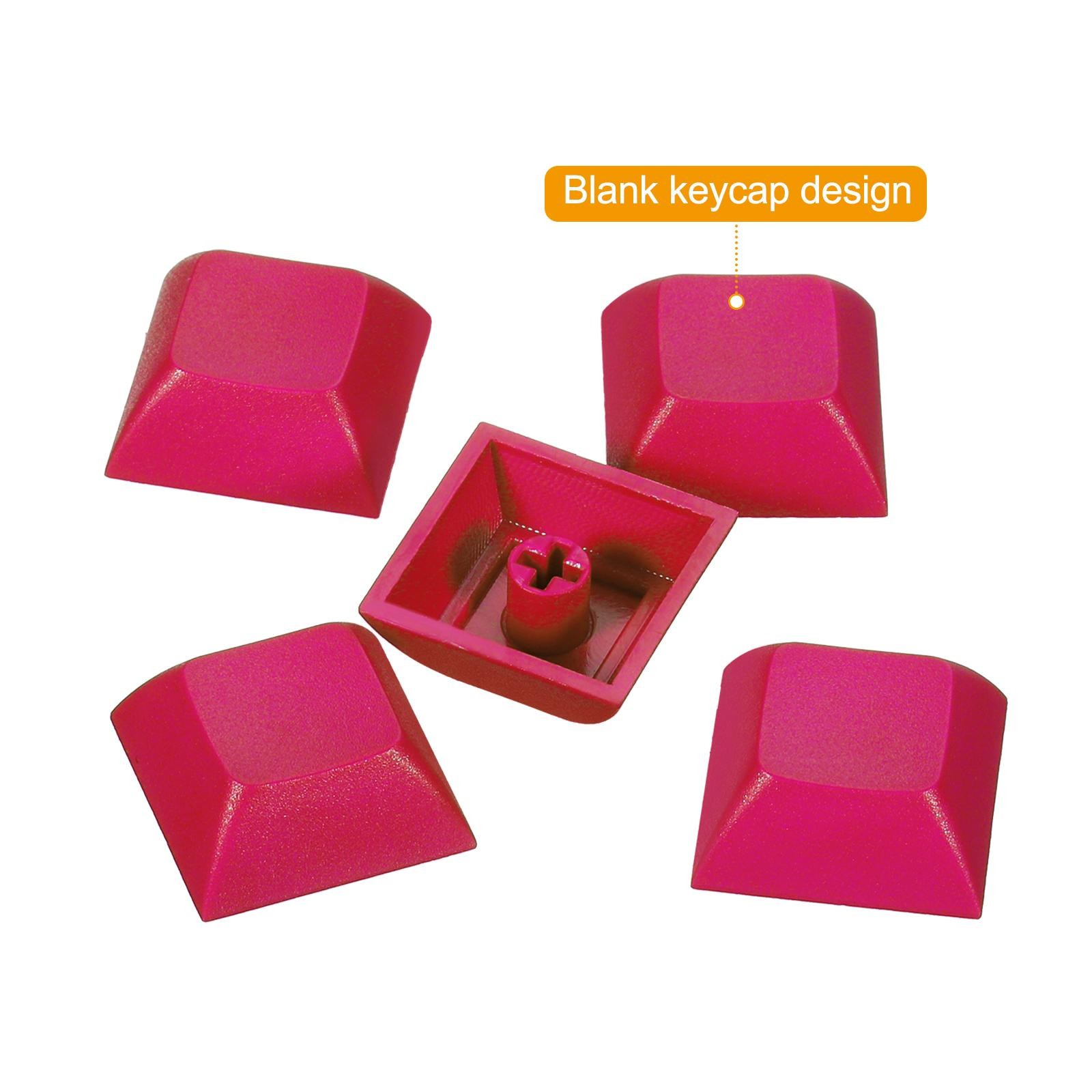 1U Blank Keycaps, 5 Pack MX Keyboard Replacement Universal PBT Mechanical, Red