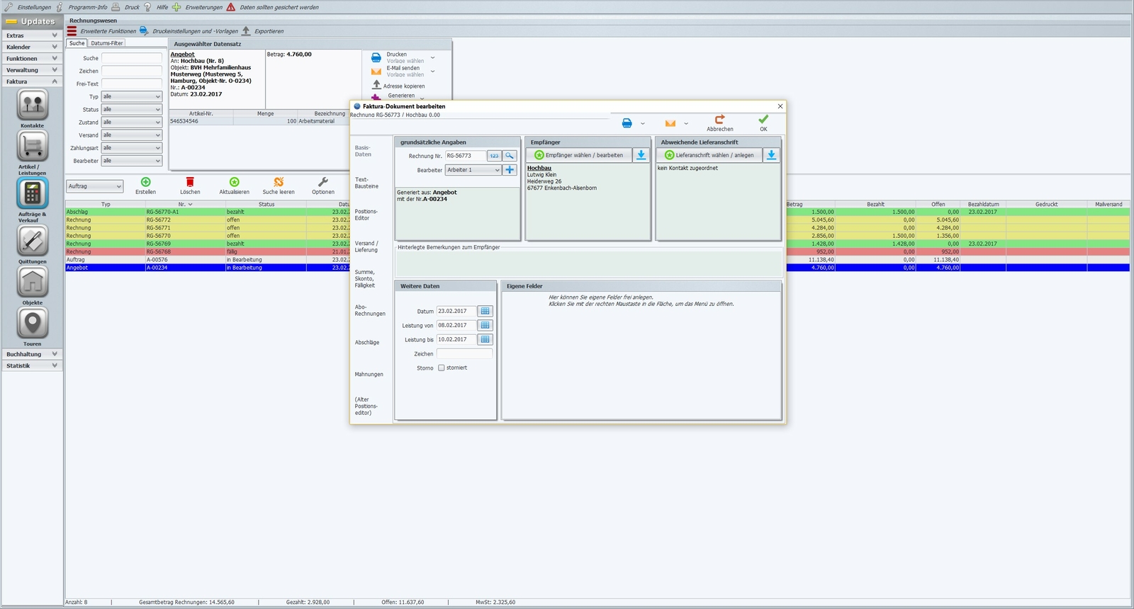 Painting software, craftsman software, invoice program for painters, software painters