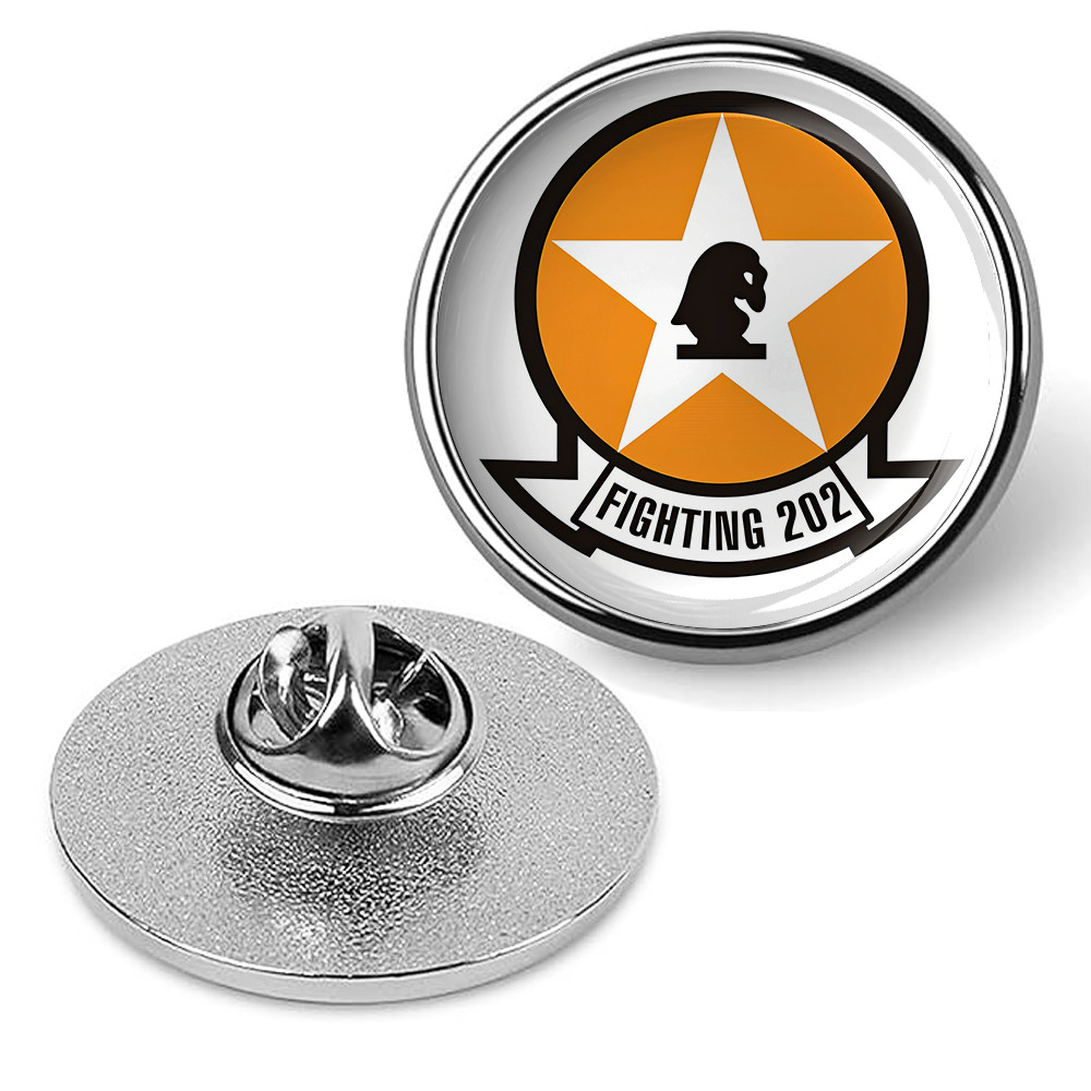 VF-202 'Fighting 202' Tie Tac, Hat Pin, Badge, Military Lapel Pins - Silver