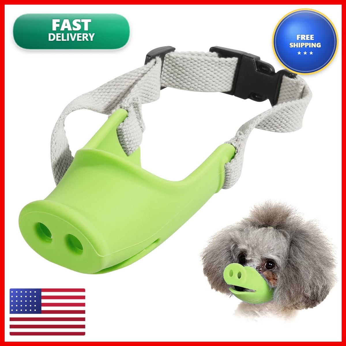 HOWWFALY Silicone Dog Muzzle, Soft Muzzle Small Medium Dogs Poodle Corgi