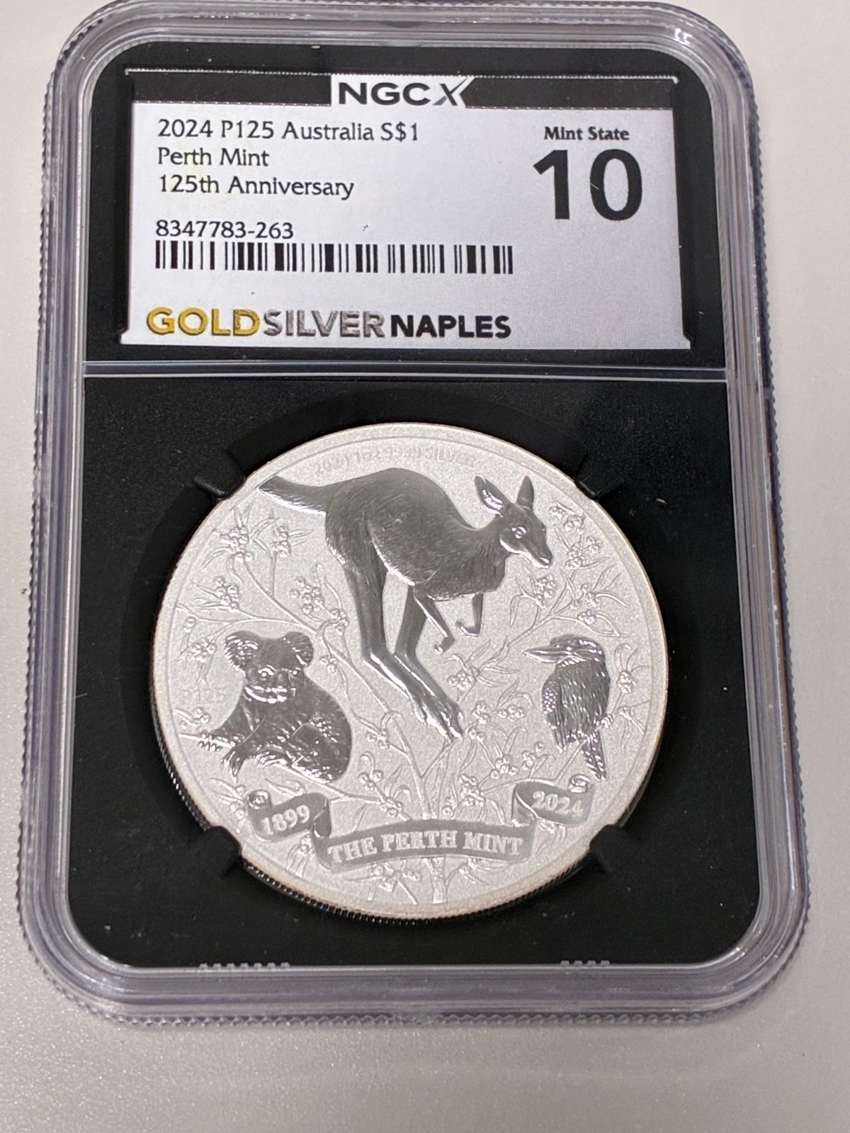 2024-P125 Perth Mint 125th Anniv NGCX 10 Kangaroo Koala Kookaburra