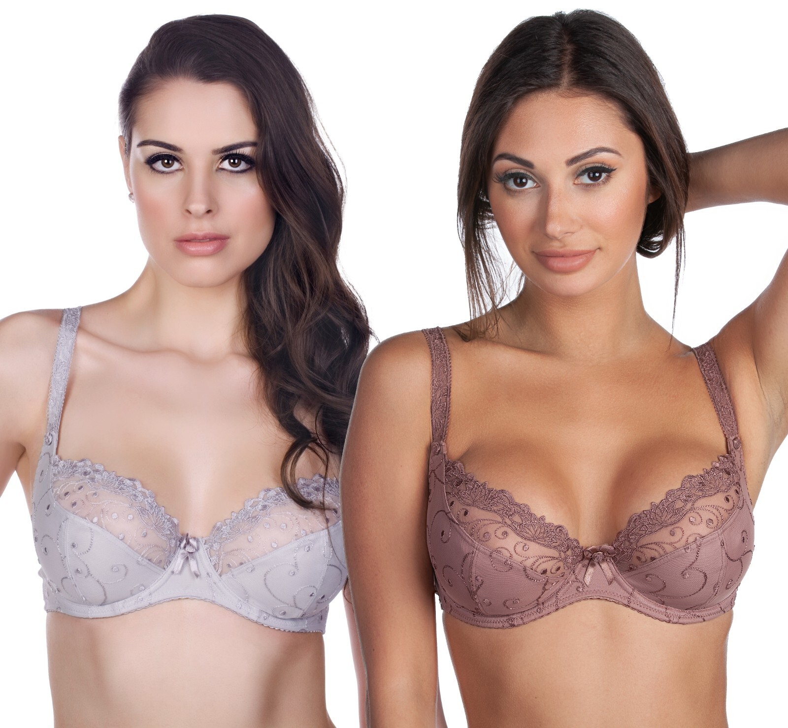 Alegro Lingerie Dreamweaver Unlined Underwire Plunge Bra 9025A BROWN or GREY