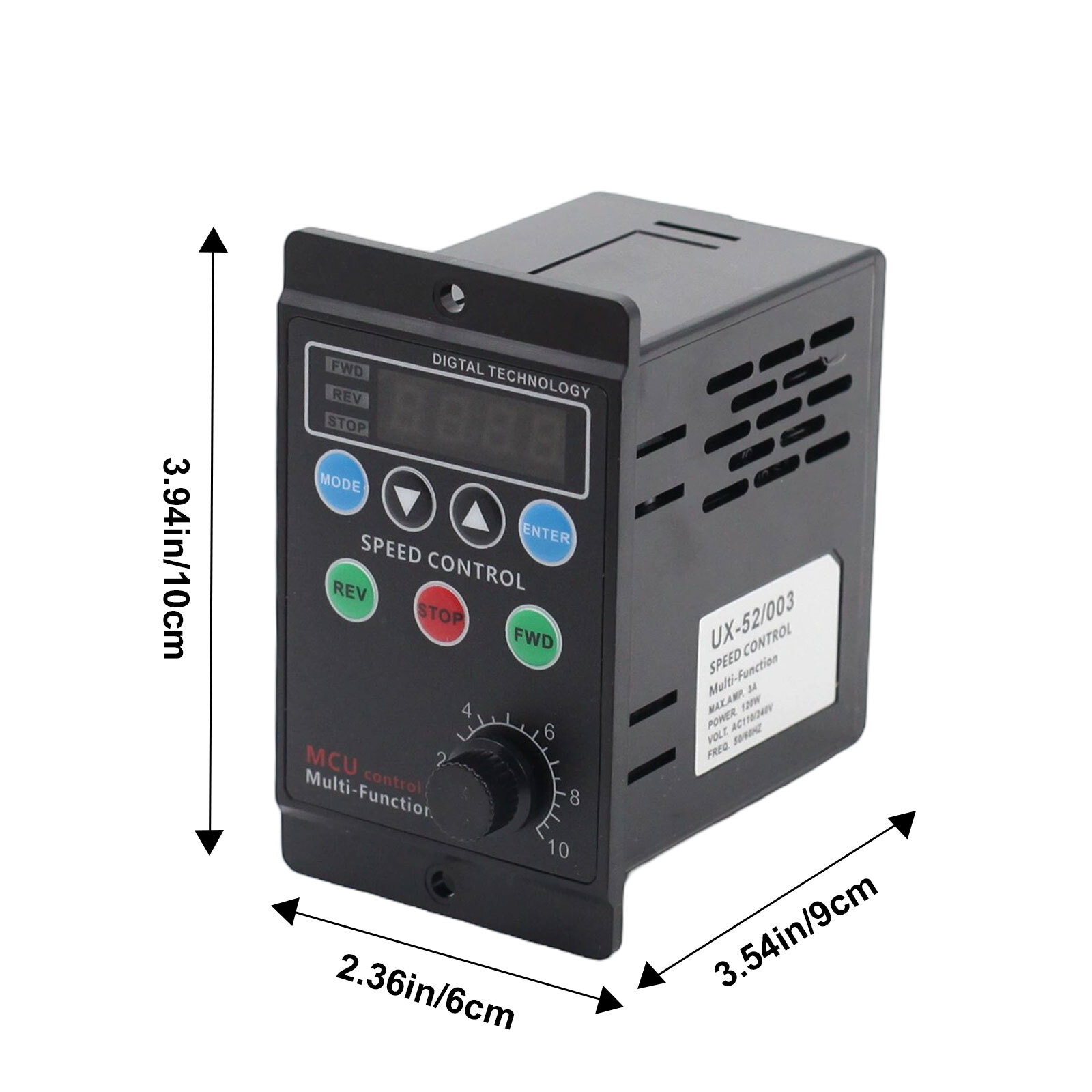 AC 110V 120W 3A Digital Motor Speed Control MCU Controller Target Value Settable
