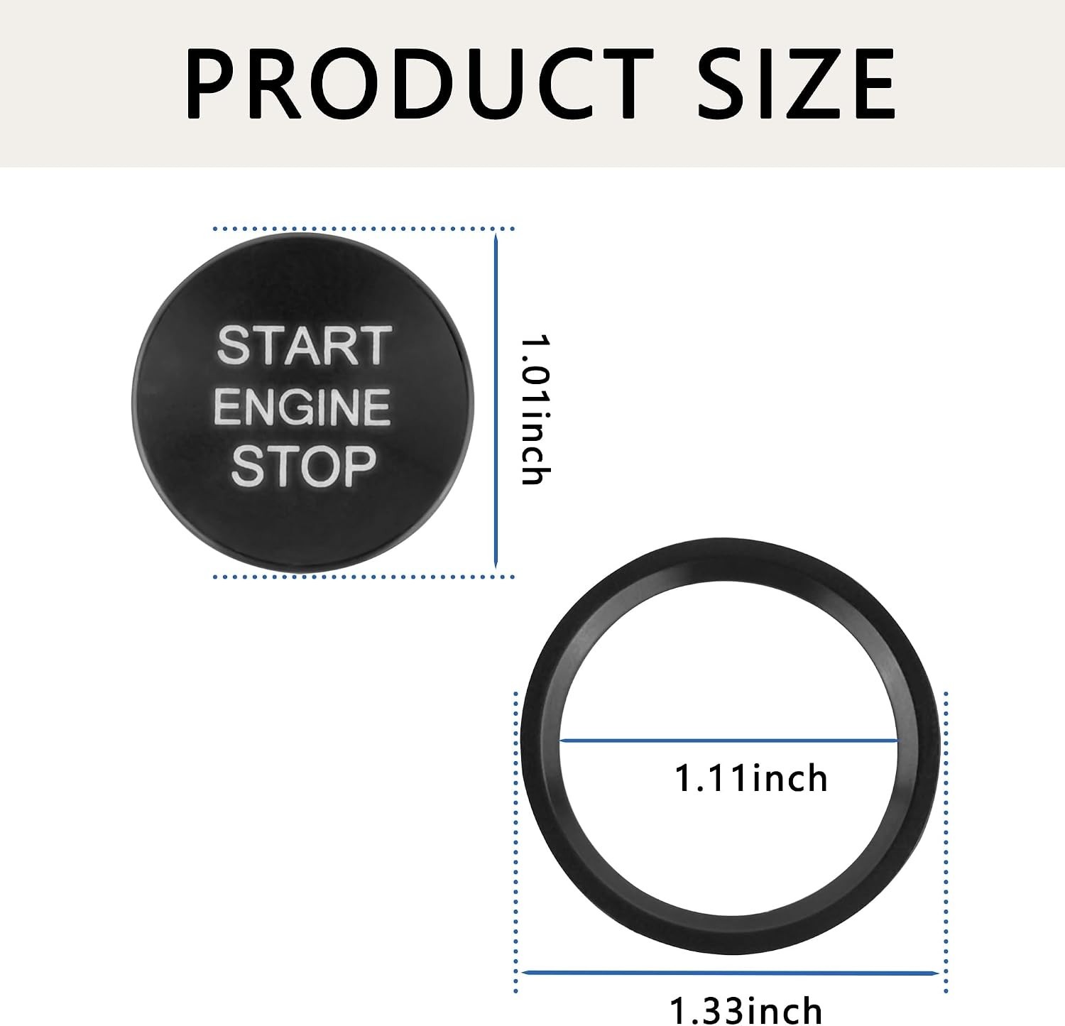 Car Push Start Button Cover Compatible with Audi,Cool Aluminum Engine Start