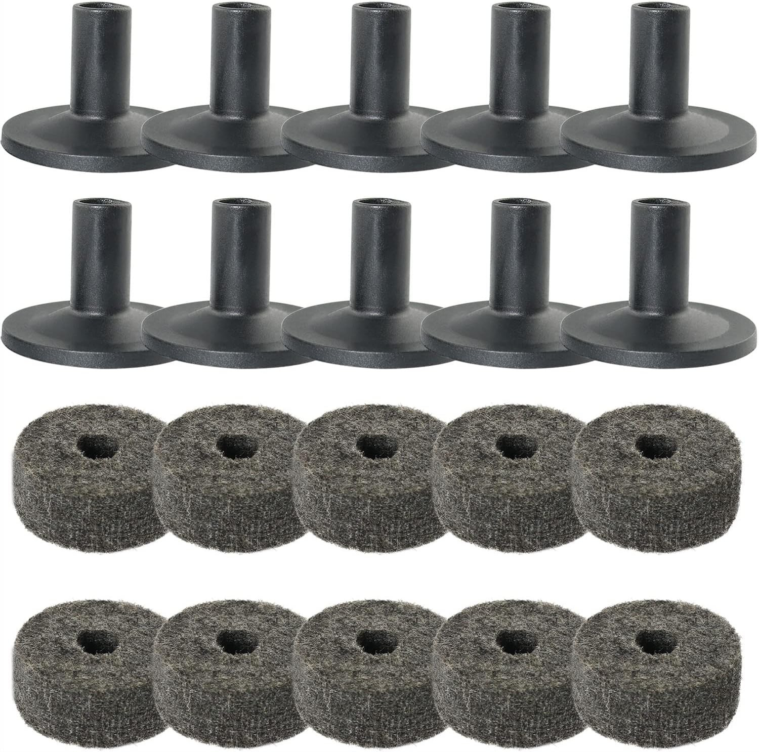 10 Sets Cymbal Stand Felt Washer Gray Drum Cymbal Stand Sleeves Drumset Kit Acce