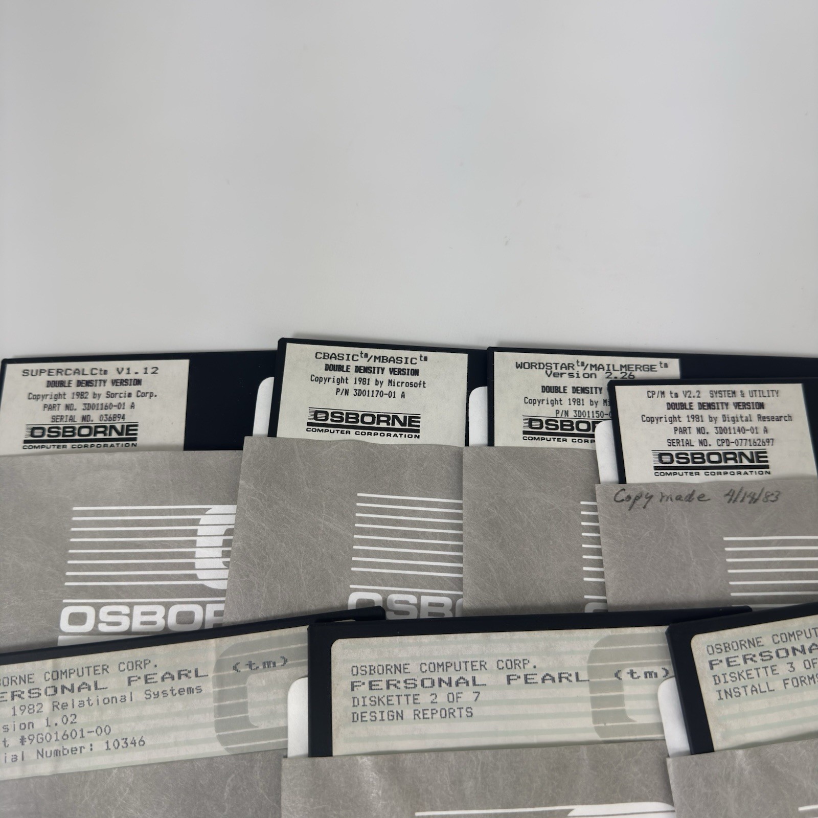 1981 Osborne Computer Floppy Disk Supercalc Personal Pearl Wordstar Software