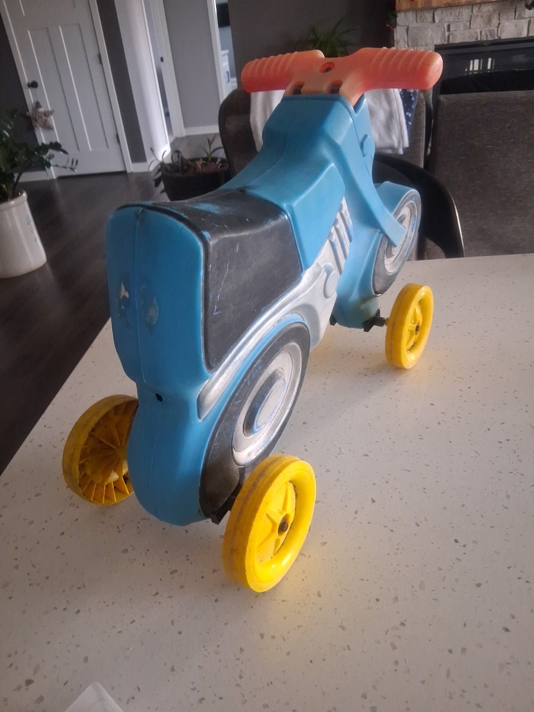 Blue Empire Blow Mold Motorcycle 70s Or 80s Made In USA Vintage Retro
