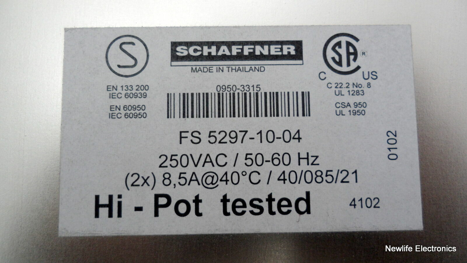 HP 0950-3315 AC Power Line Filter Assembly Module