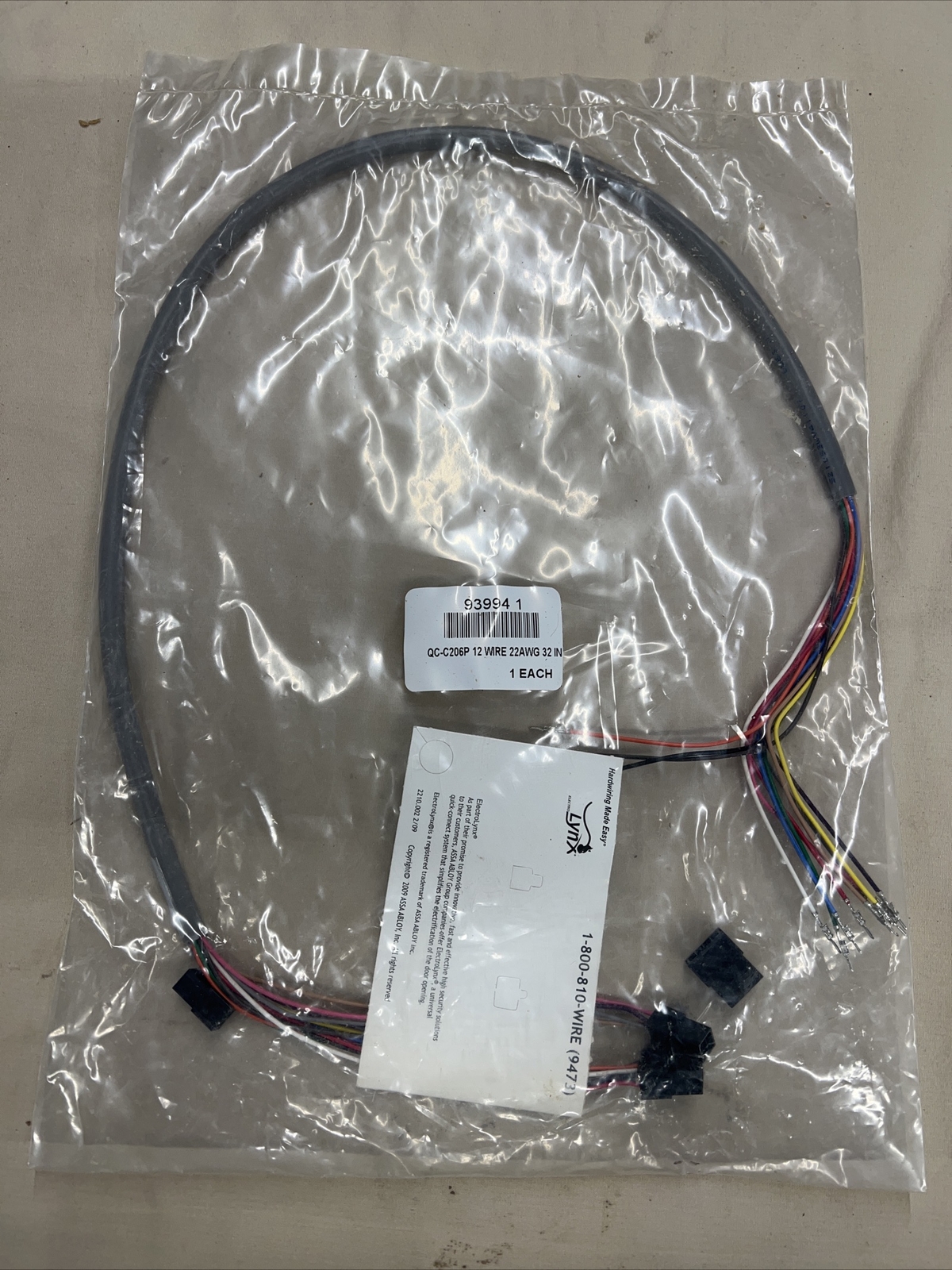 ASSA Abloy QC-C206P 12 Wire 22AWG 32" Cable 93994 1