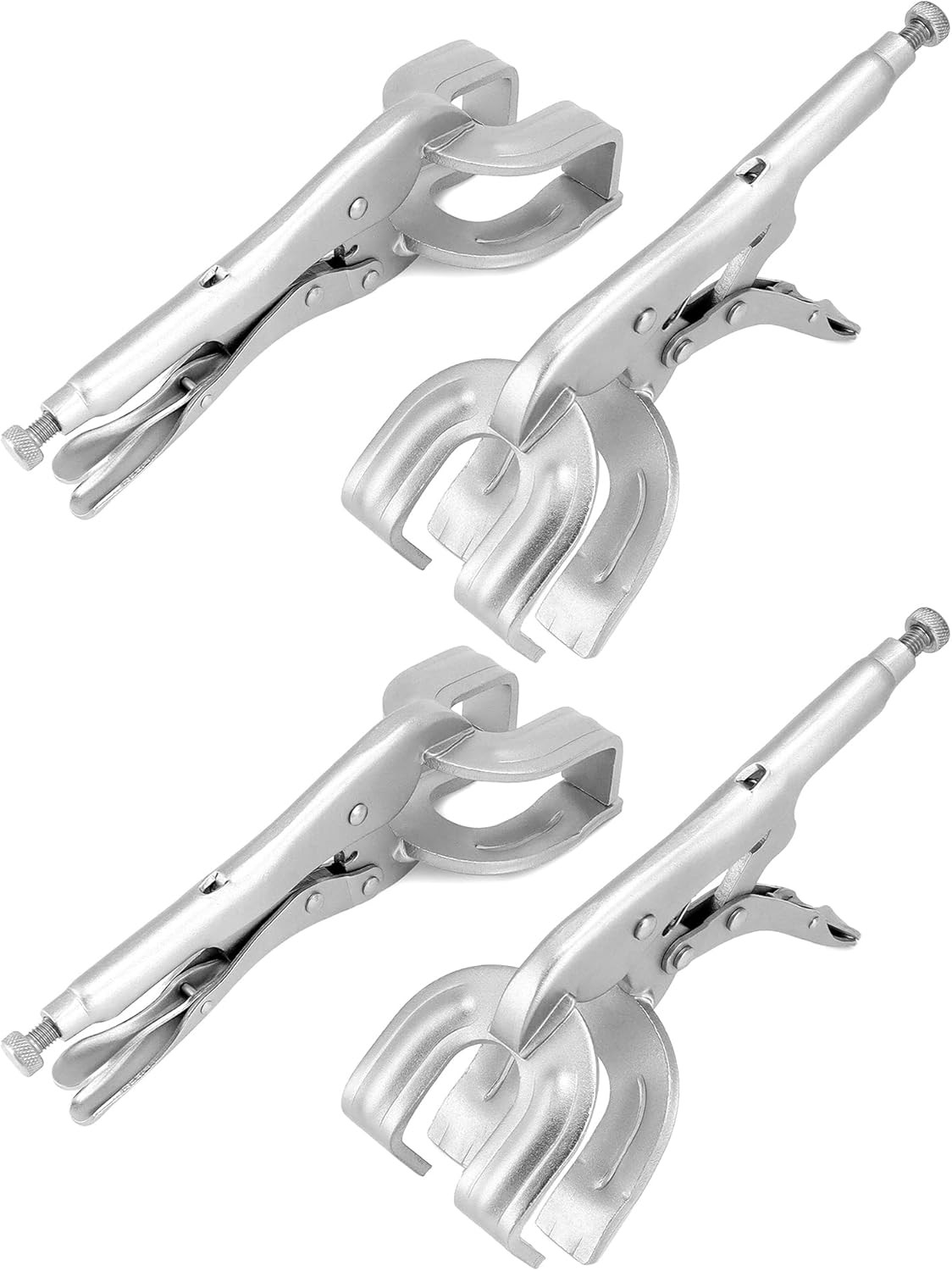 QWORK 9" Locking Pliers, 4 Pack Metal Welding Clamp, Quick-Lock Release for Easy