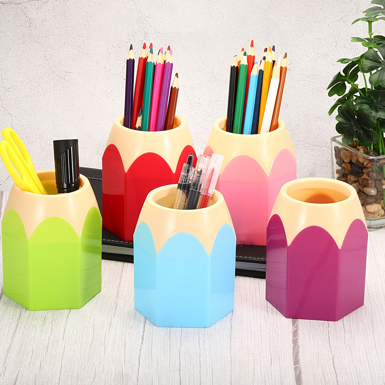 1Pcs Red Pen Holder DESK Pencil Holder