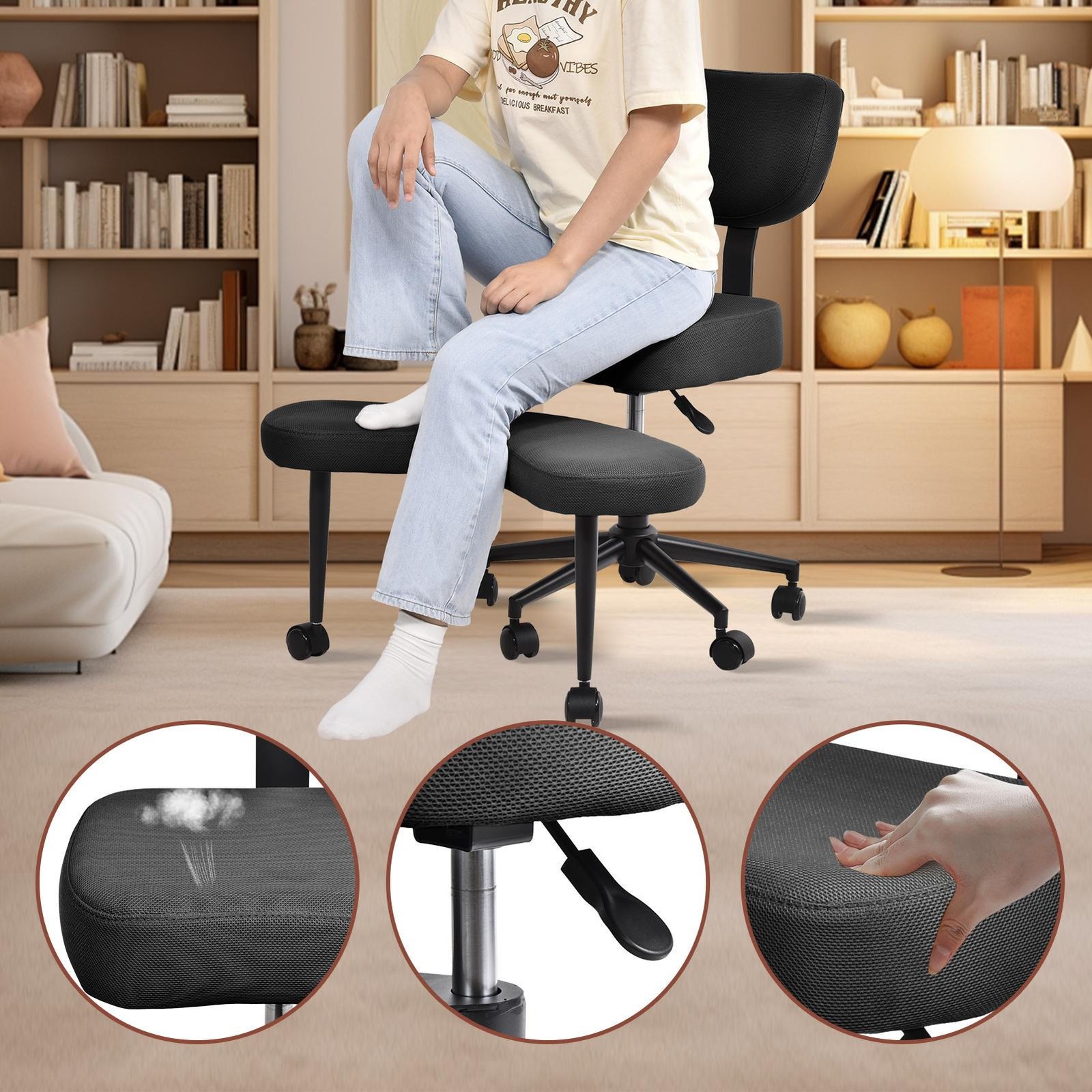 Meditation Cross Legged Armchair, ADHD Chair, Criss Cross Chair for Home Office