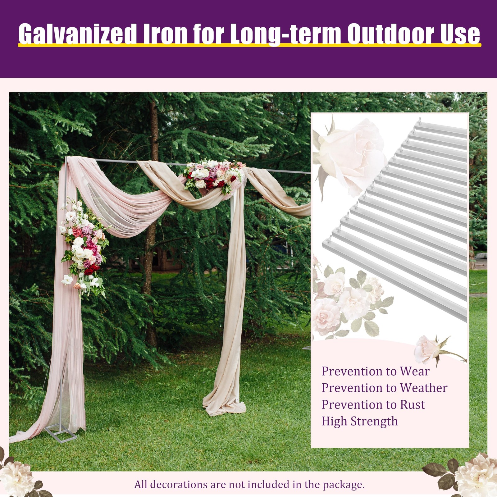 19.7x9.8 Ft Heavy Duty Wedding Backdrop Stand Adjustable Telescopic Kit