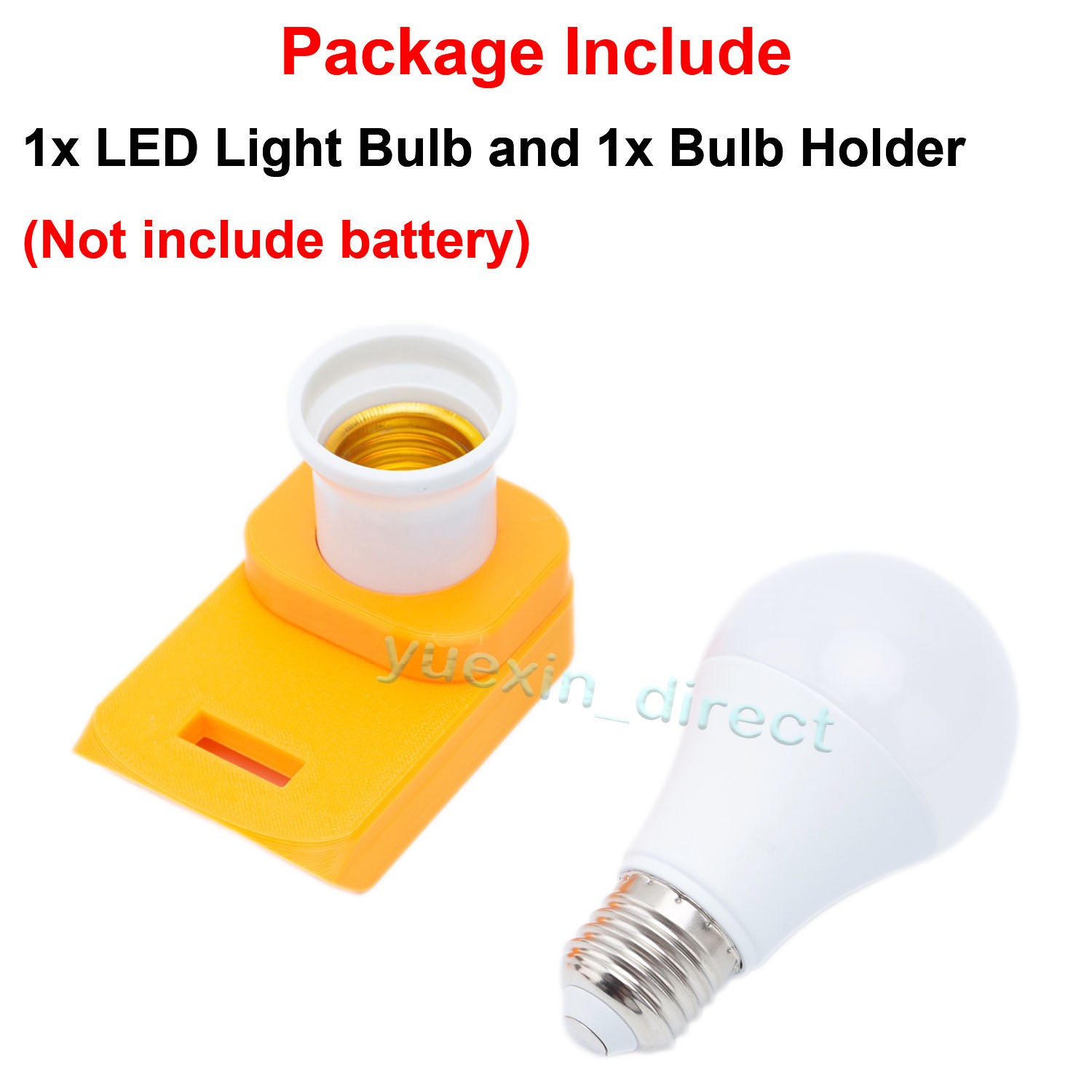 Portable E27 Bulb Lamp LED Work Light For Dewalt 20V MAX Series Lithium Battery