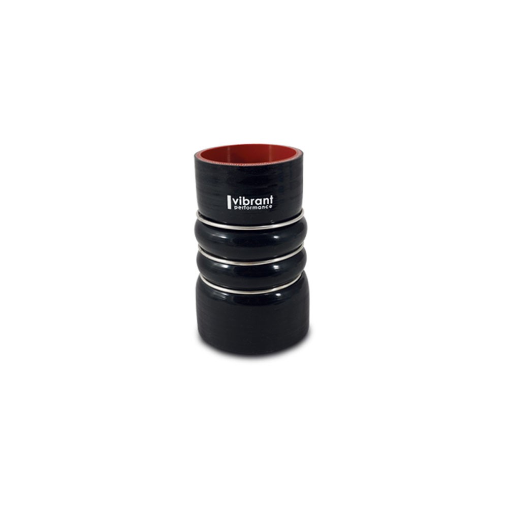 Vibrant Hose Coupler 11821; Silicone 3.5 in. Straight Black, Aramid Reinforced