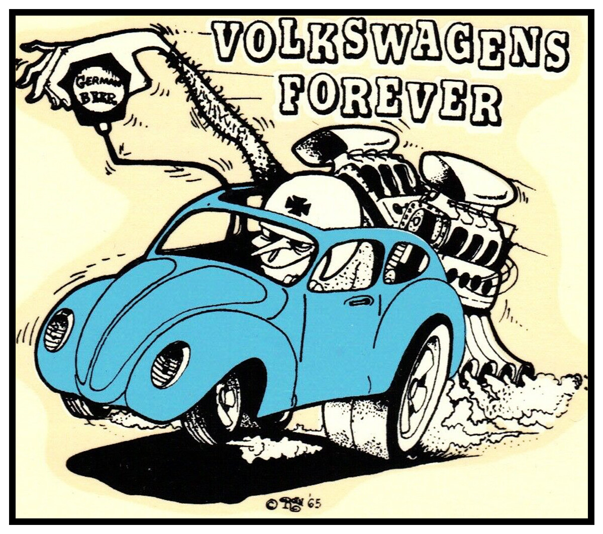 VW BUG RAT ROD HOT ROD BIKER MOTORCYCLES TOOLS RACING RAT FINK STICKER
