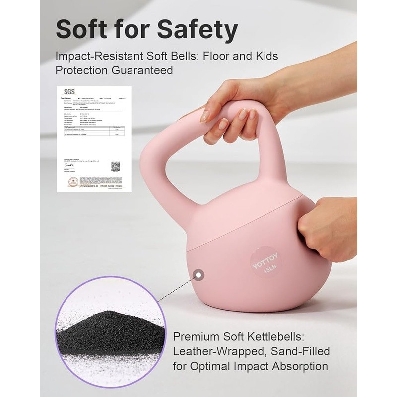 Soft Kettlebell Shock Absorbing Non-Slip Handle Versatile Training Tool Home Gym