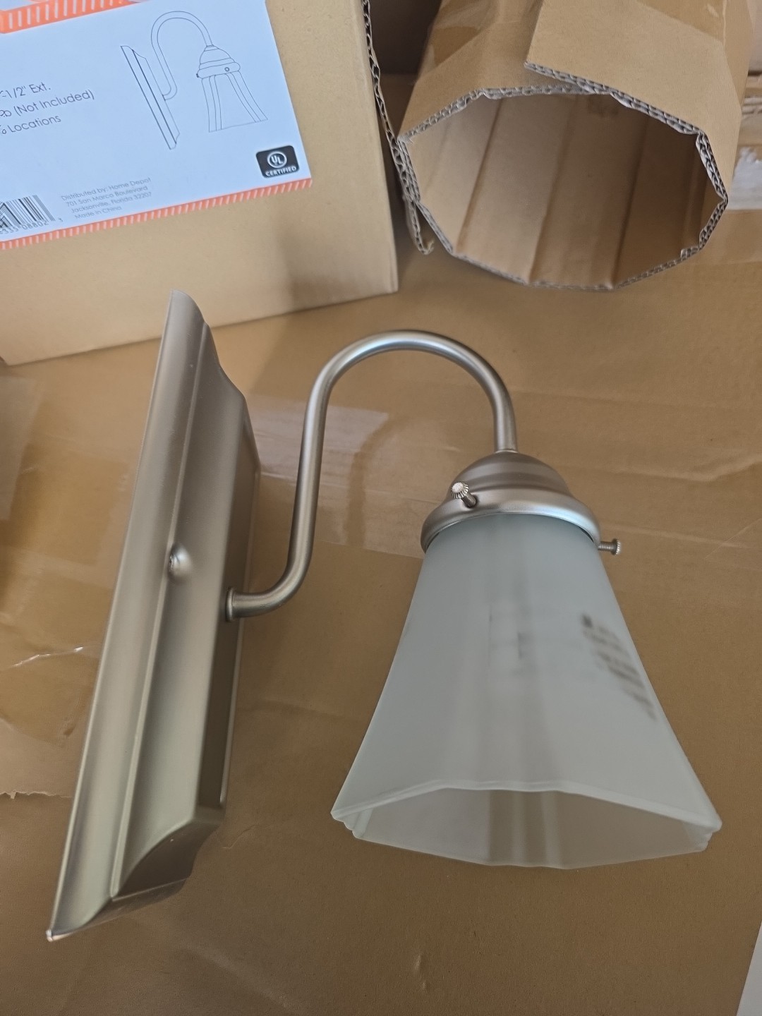 Satin Nickel Wall Sconce with Clear Glass Shade Color/Finish Fam Damp Locations